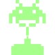 Sticker Space invaders phosphorescent