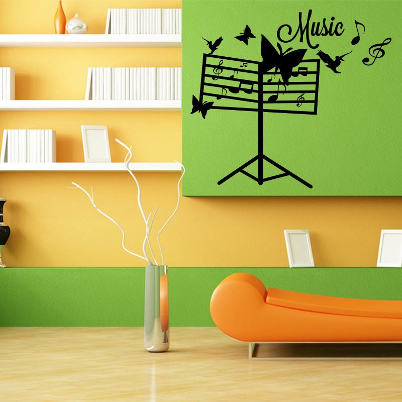 Autocollants Muraux Notes De Musique Phosphorescents - Faciles à Poser, Sans Résidu