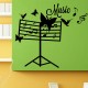 Sticker Music papillons et notes de musique