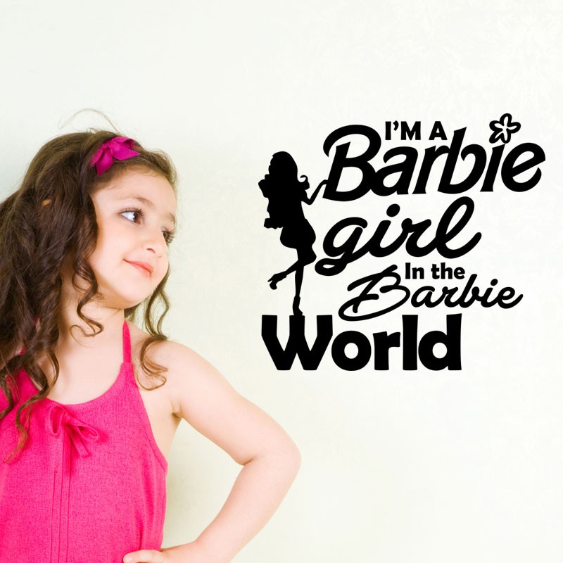 Sticker I'm a barbie girl pas cher Stickers Calligraphies