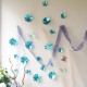 Sticker Fleurs 3D chics adhésives MIROIR BLEU