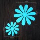 Sticker Fleurs 3D chics adhésives MIROIR BLEU