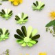 Sticker fleurs 3D chics adhésives MIROIR VERT