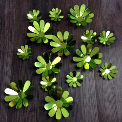 Sticker Adhesive Flowers Chic MIRROR GREEN