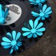 Sticker fleurs 3D chics adhésives MIROIR BLEU