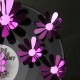 Sticker fleurs 3D chics adhésives MIROIR VIOLET