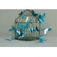 Stickers papillons 3D miroirs bleu