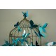 Stickers papillons 3D miroirs bleu