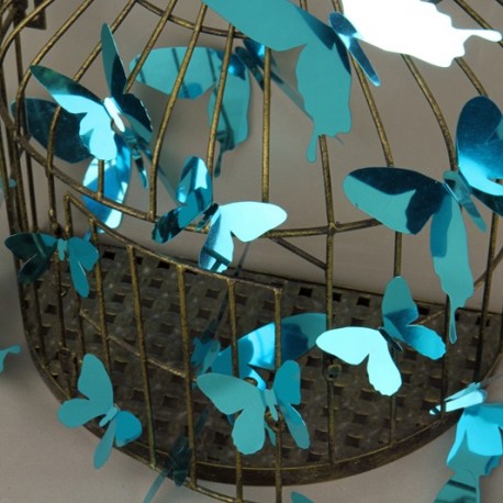 Stickers papillons 3D miroirs bleu