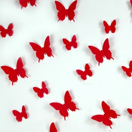 Sticker papillons 3D rouges