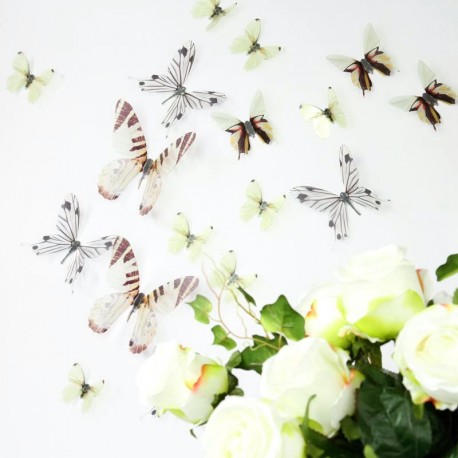 Sticker papillons 3D blancs