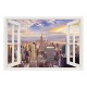 Sticker trompe l'oeil New York en or soleil