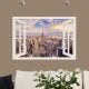 Sticker trompe l'oeil New York en or soleil