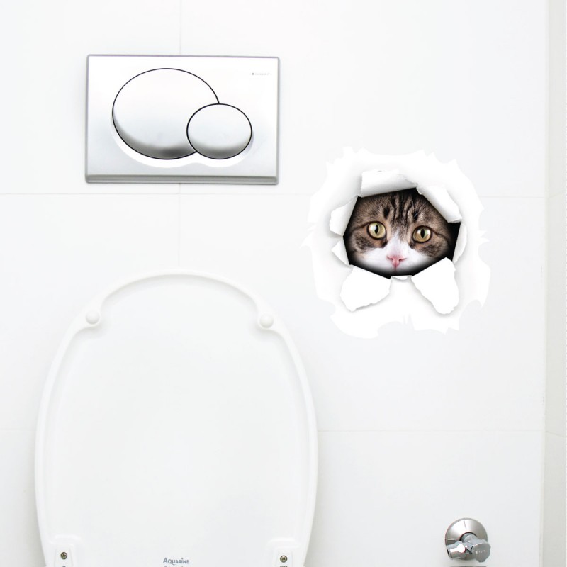 Sticker petit format chat. Stickers muraux déco pas cher