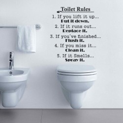 Sticker Toilettes usage limité à 5min. Lecture tolérée - Makrea