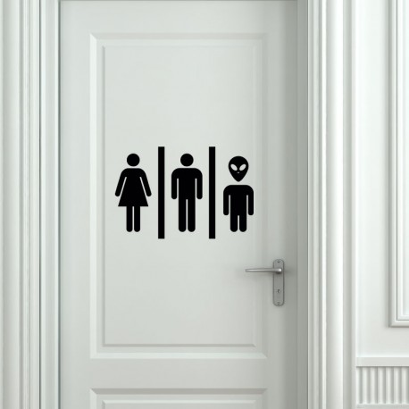 Sticker porte Femme, homme et extraterrestre