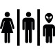 Sticker porte Femme, homme et extraterrestre