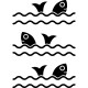Sticker poissons et vagues