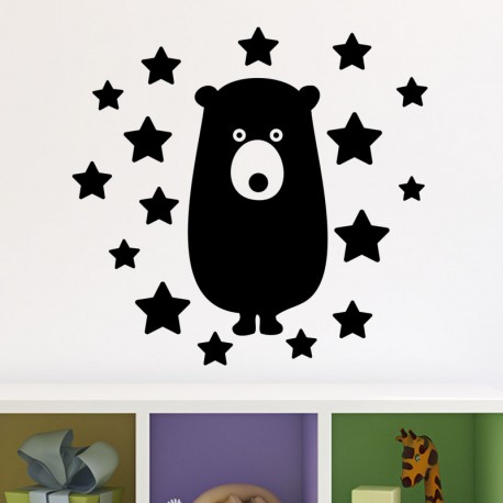 Sticker ours et étoiles
