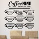 Sticker coffee menu