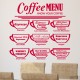 Sticker coffee menu