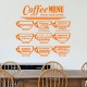 Sticker coffee menu