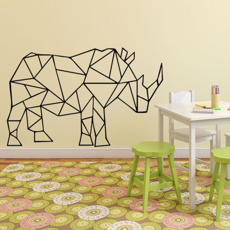 Sticker rhinocéros en forme géométrique