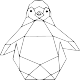 Sticker pingouin en forme géométrique