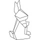 Sticker lapin en forme géométrique