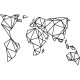 Sticker carte du monde en forme géométrique
