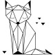 Sticker renard assi en forme géométrique 2
