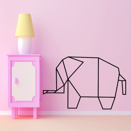 Sticker éléphant en forme géométrique