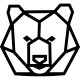 Sticker tête d'ours en forme géométrique 2