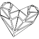 Sticker coeur en forme géométrique