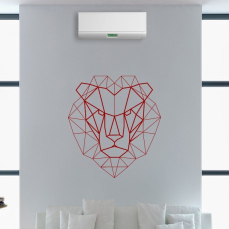 Sticker tête de lion en forme géométrique