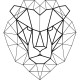 Sticker tête de lion en forme géométrique