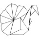Sticker paon en forme géométrique