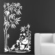 Sticker maman et bébé panda et bambous 2