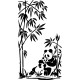 Sticker maman et bébé panda et bambous 2