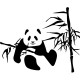 Sticker panda mangeant des feuilles de bambous