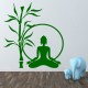 Sticker bambou et femme en méditation