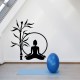 Sticker bambou et femme en méditation