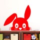 Sticker lapin qui se cache