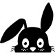 Sticker lapin qui se cache