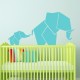 Sticker bébé et maman éléphant en origami
