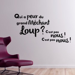 Sticker qui a peur du grand méchant loup?