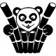 Sticker panda derrière des bambous