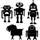 Sticker petits robots joyeux 2
