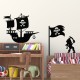 Sticker navire, drapeau et pirate