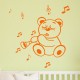 Sticker petit ours musicien